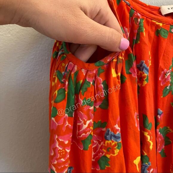 Rhode Resort Red Dazzle Floral Nala Braid Tropical Belted Mini Dress XS - Picture 10 of 13